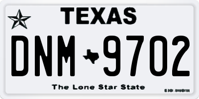 TX license plate DNM9702