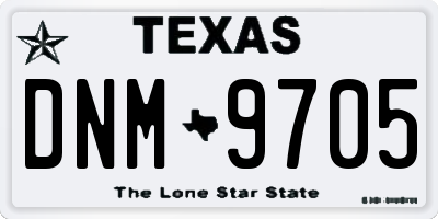 TX license plate DNM9705