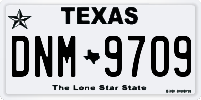 TX license plate DNM9709