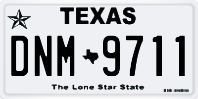 TX license plate DNM9711