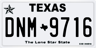 TX license plate DNM9716