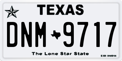 TX license plate DNM9717