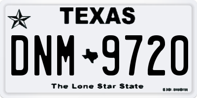 TX license plate DNM9720