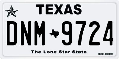 TX license plate DNM9724