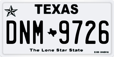 TX license plate DNM9726