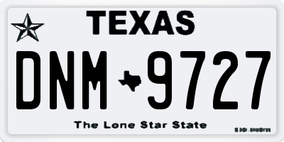 TX license plate DNM9727