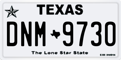 TX license plate DNM9730