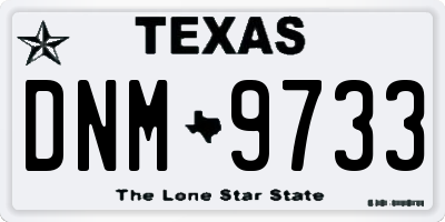 TX license plate DNM9733