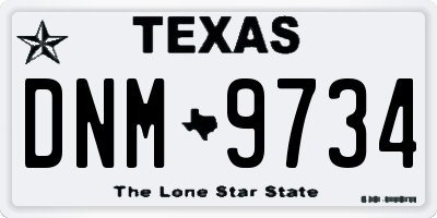 TX license plate DNM9734