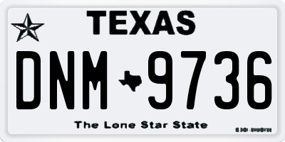 TX license plate DNM9736