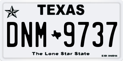 TX license plate DNM9737