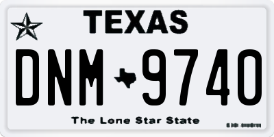 TX license plate DNM9740