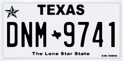 TX license plate DNM9741