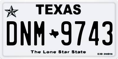 TX license plate DNM9743