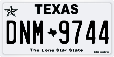 TX license plate DNM9744