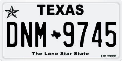 TX license plate DNM9745