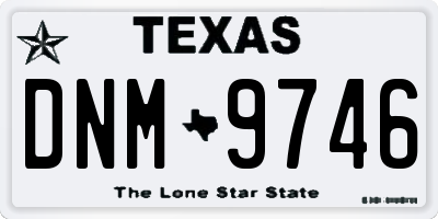 TX license plate DNM9746