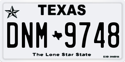 TX license plate DNM9748
