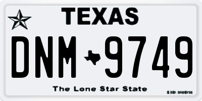 TX license plate DNM9749
