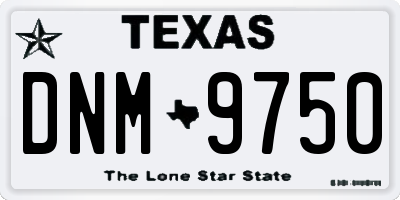 TX license plate DNM9750