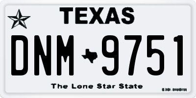 TX license plate DNM9751