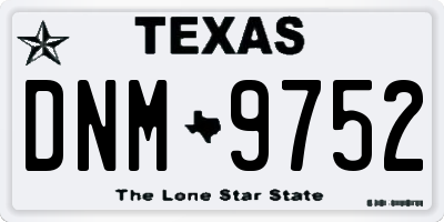 TX license plate DNM9752