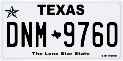 TX license plate DNM9760