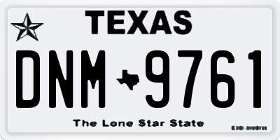 TX license plate DNM9761