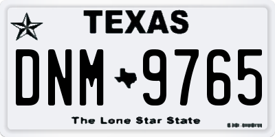 TX license plate DNM9765