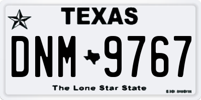 TX license plate DNM9767