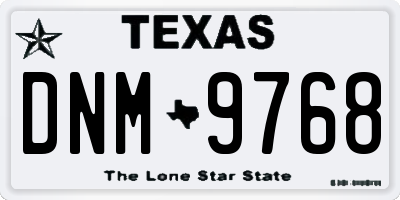 TX license plate DNM9768