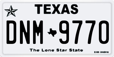 TX license plate DNM9770