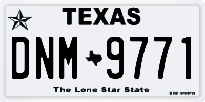 TX license plate DNM9771