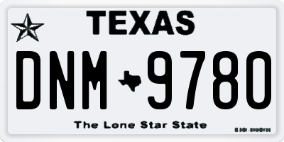 TX license plate DNM9780