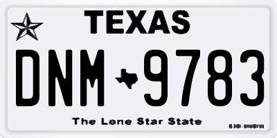 TX license plate DNM9783
