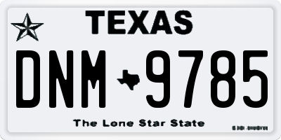 TX license plate DNM9785