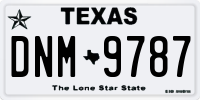 TX license plate DNM9787
