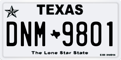 TX license plate DNM9801