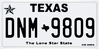 TX license plate DNM9809