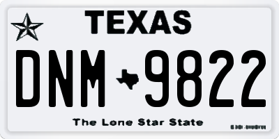TX license plate DNM9822