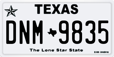 TX license plate DNM9835