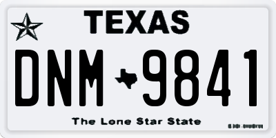 TX license plate DNM9841