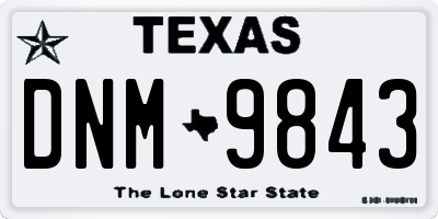 TX license plate DNM9843