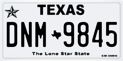 TX license plate DNM9845