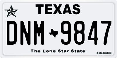 TX license plate DNM9847