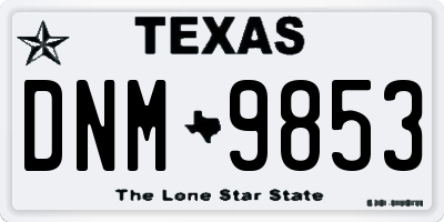 TX license plate DNM9853