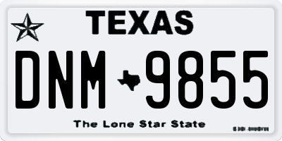 TX license plate DNM9855