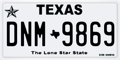 TX license plate DNM9869