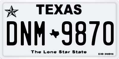 TX license plate DNM9870