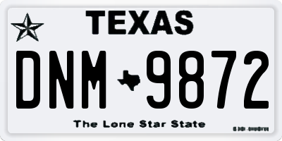 TX license plate DNM9872